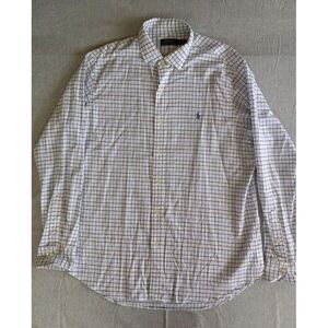 Polo Ralph Lauren‎ Men's XL Long-sleeved Sleeve Buttons Plaid Pure Cotton Shirt